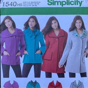 Simplicity 1540 BRAND NEW jackets sewing pattern
